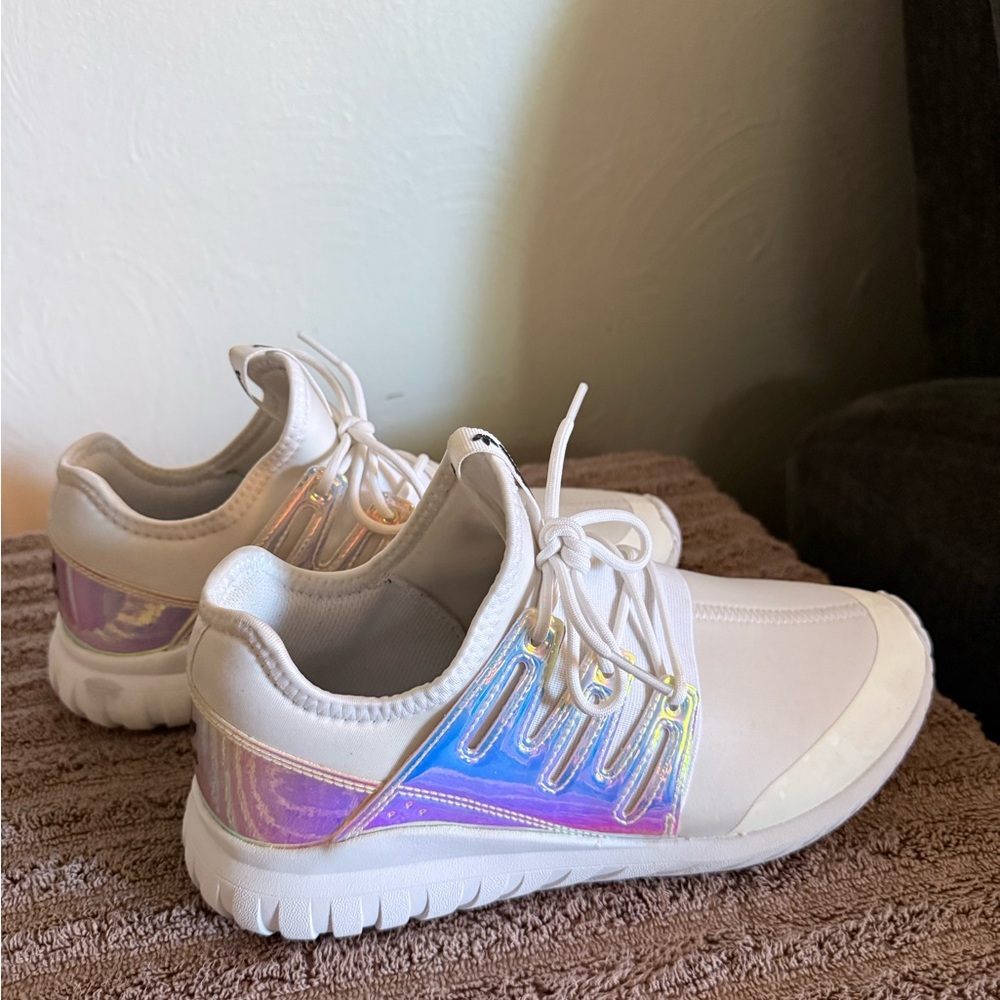 Adidas White Tubular Radial K Iridescent Hologram GS
